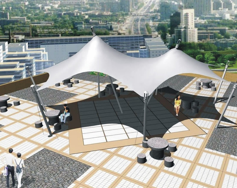 廣場膜結(jié)構(gòu)施工建設的成型原理